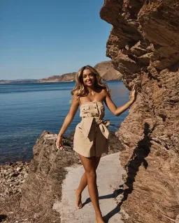 One Mile the Label Nice Dress Beige Size 10  for rent on The Volte - image 1