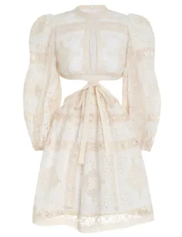 Zimmermann Aliane Embroidered Short Dress Ivory Size 0 / AU 8 for rent on The Volte - image 4