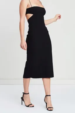 Bec & Bridge  Elle Cut Out Midi Dress Black Size 12 for rent on The Volte - image 1