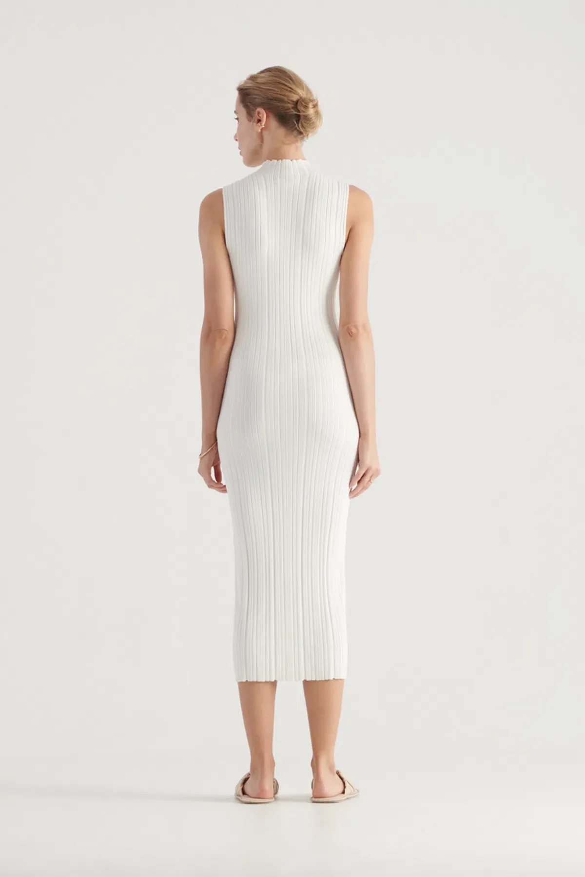 Elka Collective Pillar Knit Dress White Size 10 - Image 2