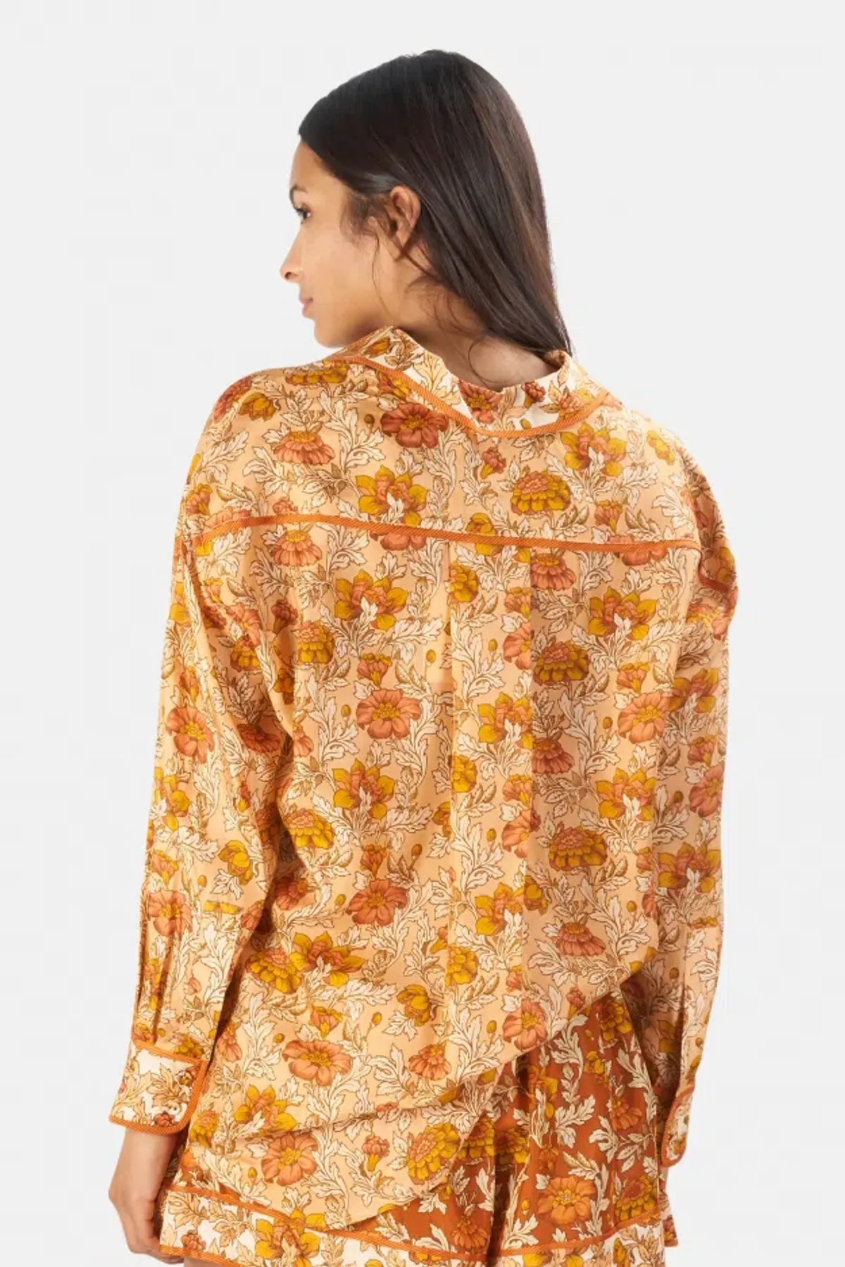 Zimmermann Andie Relaxed Shirt Almond Floral Print Size 0 / AU 8 - Image 3