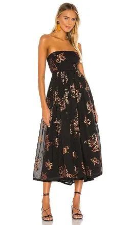 Free People Baja Babe Midi Dress Black Size 10 for rent on The Volte - image 4
