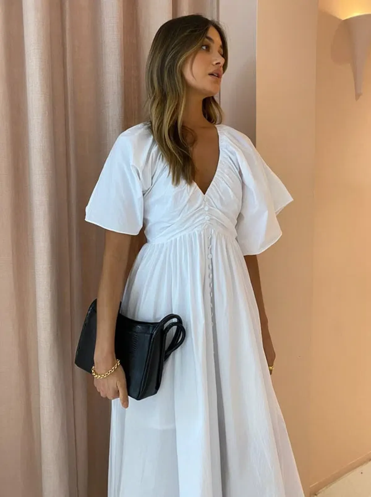 Joslin Studio The Sakura Cotton Midi Dress White Size 10 - Image 2