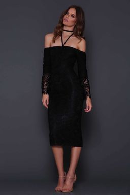 Elle Zeitoune MENDEL BLACK Lace Dress Size 10 for rent on The Volte - image 1