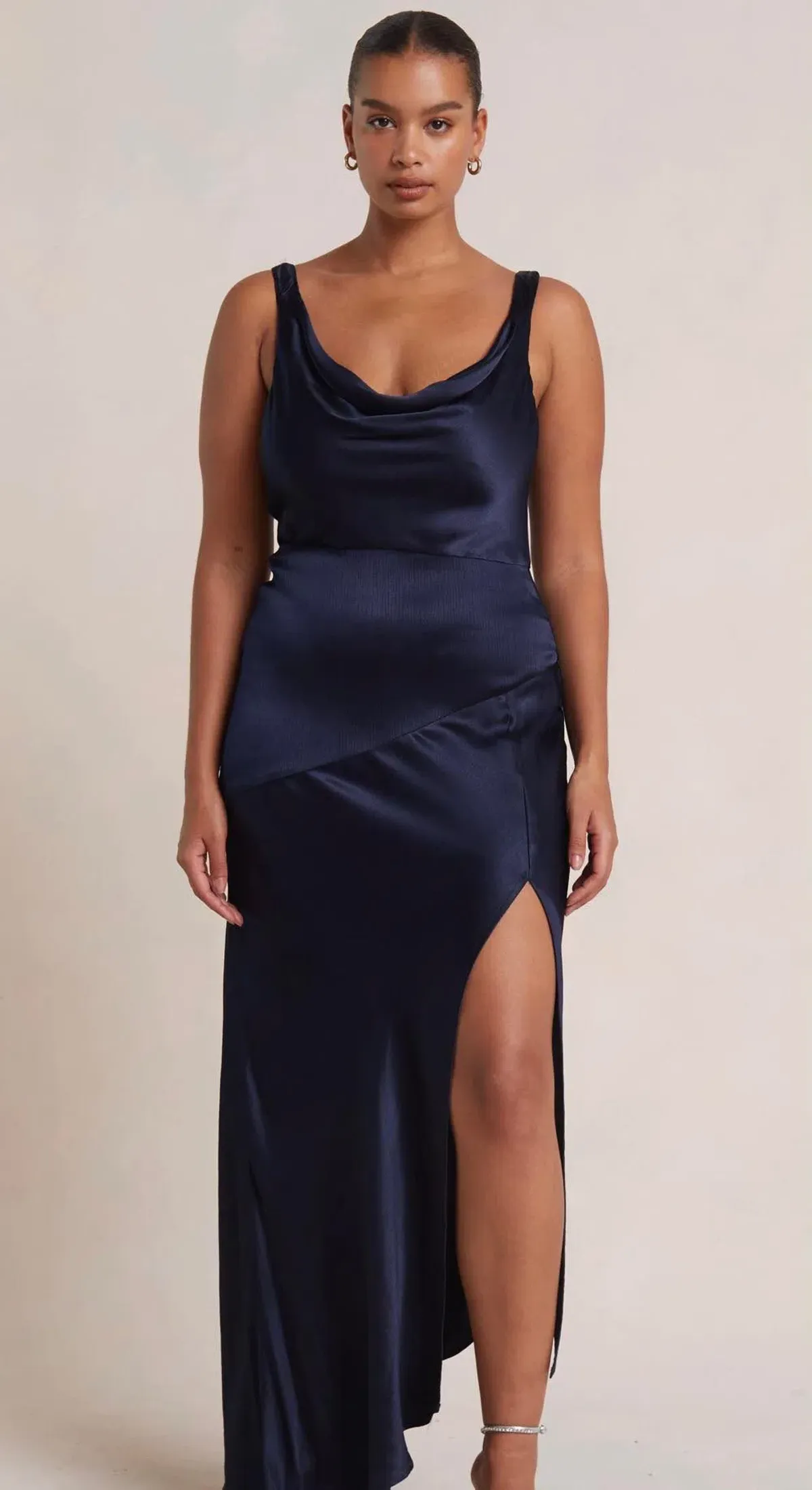 Bec & Bridge Moon Dance Cowl Dress Navy Blue Size 8 - Image 3