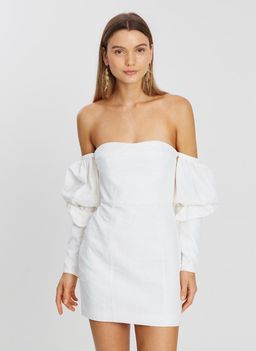 Asilio Off the Shoulder Mini Volume Sleeve Dress size 10 for rent on The Volte - image 4