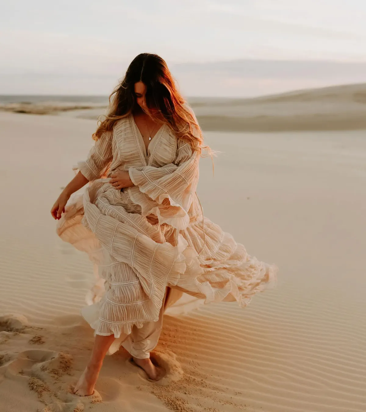 We Are Reclamation Wonderment and Awe Gown Beige One Size Fits Most (Aus 6-16) - Image 7