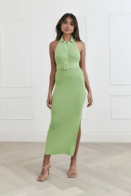 San Sloane Drake Rib Midi Dress Green Size 8 for rent on The Volte - image 3