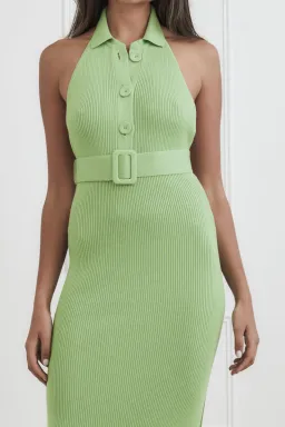 San Sloane Drake Rib Midi Dress Green Size 8 for rent on The Volte - image 5
