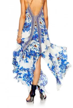 Camilla Ring of Roses Pleated Slip Dress Print Size 8 for rent on The Volte - image 4