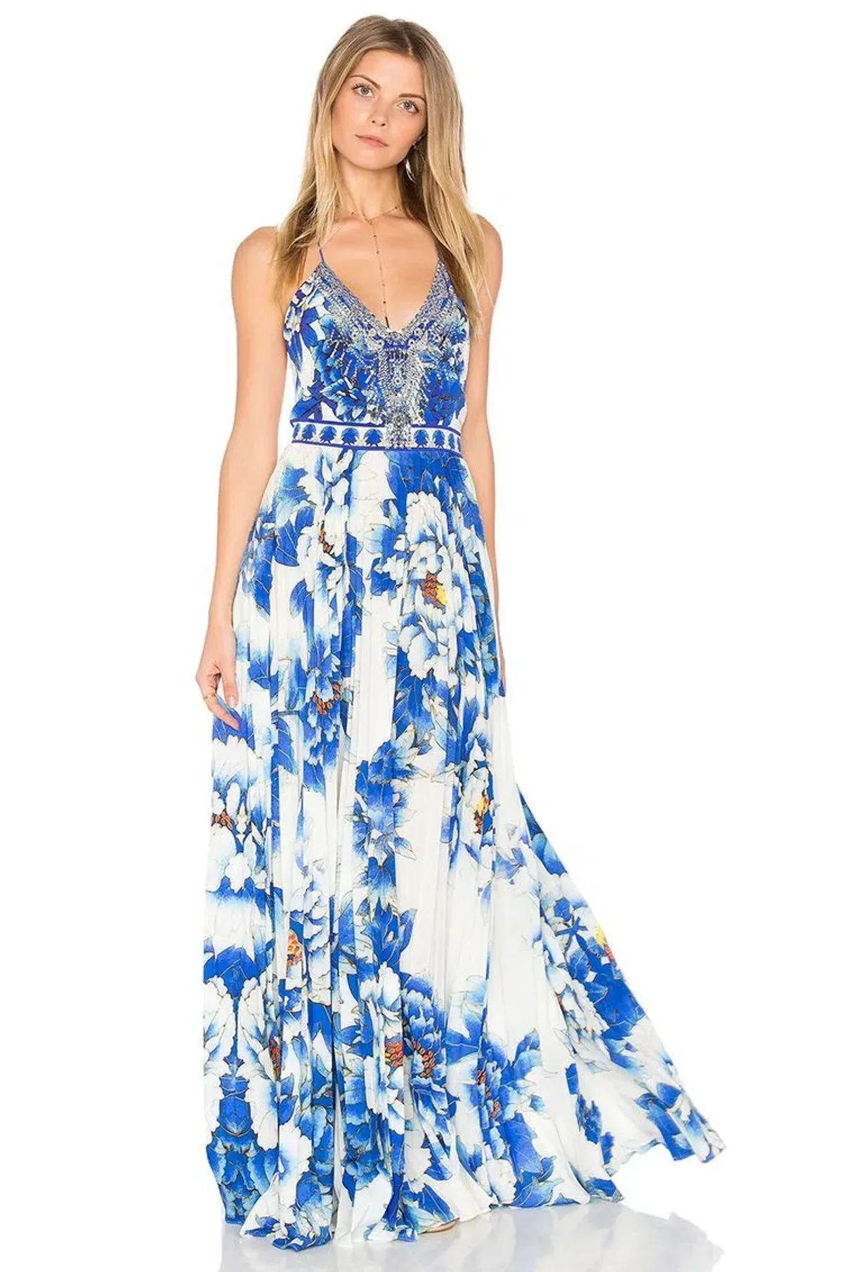 Camilla Ring of Roses Pleated Slip Dress Print Size 8 - Image 1