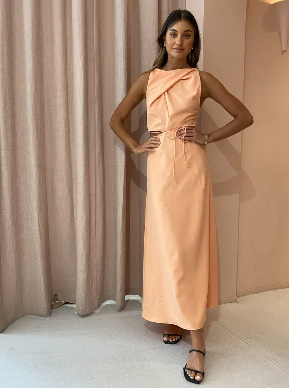 One Fell Swoop Bijoux Maxi Dress Orange Size 8 - Image 3