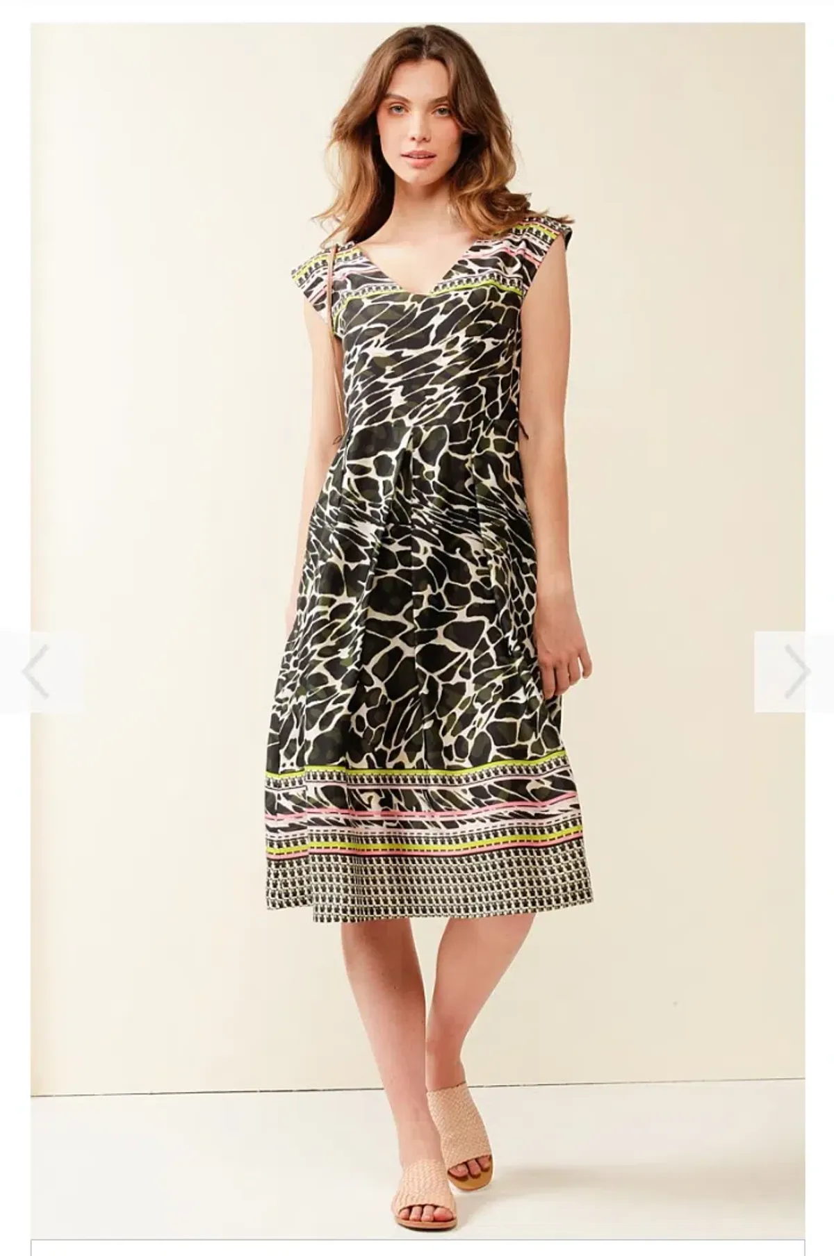 Sacha Drake Mt Cootha Cotton Cap Sleeve V Neck Dress Print Size 16 - Image 1
