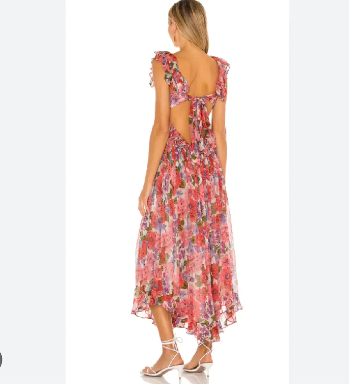 Zimmermann Poppy Frill Edge Midi Silk Dress Print Size 8 - Image 2