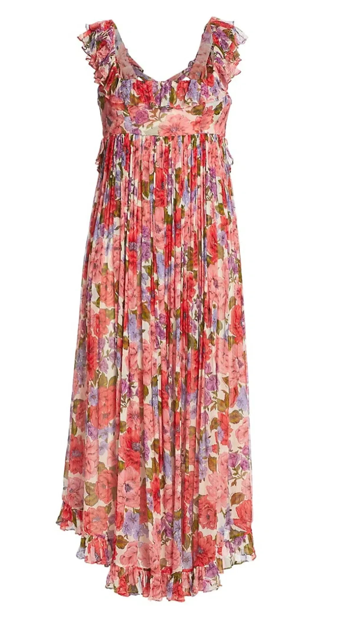 Zimmermann Poppy Frill Edge Midi Silk Dress Print Size 8 - Image 4