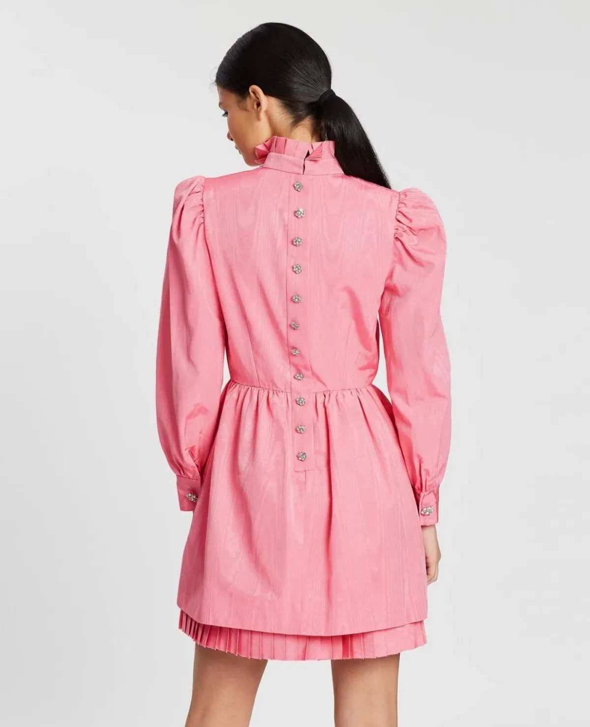 Marc Jacobs The Prairie Moire Mini Dress Pink Size 4 - Image 3