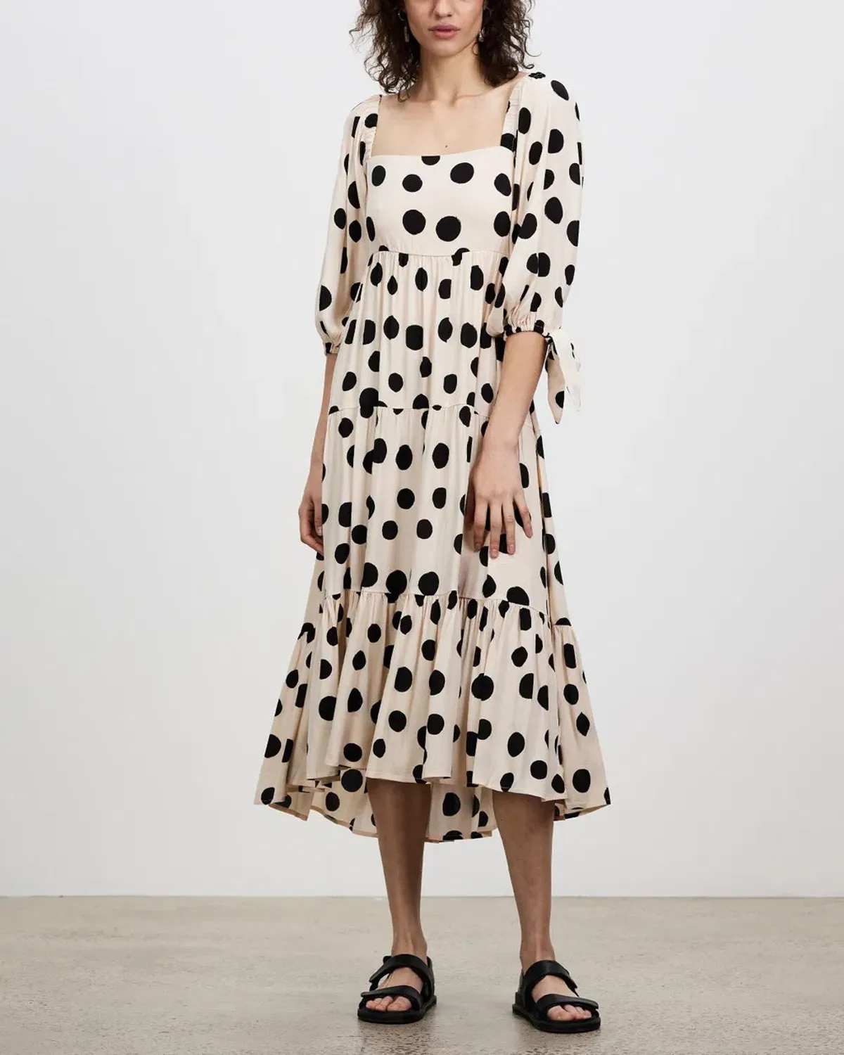 Kivari Rammy Polka Dot Midi Dress Print Size 16 - Image 1
