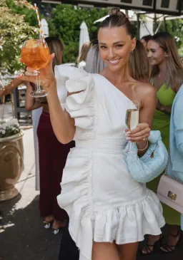 Aje Bonjour Asymmetric Mini Dress White Size 10 for rent on The Volte - image 5