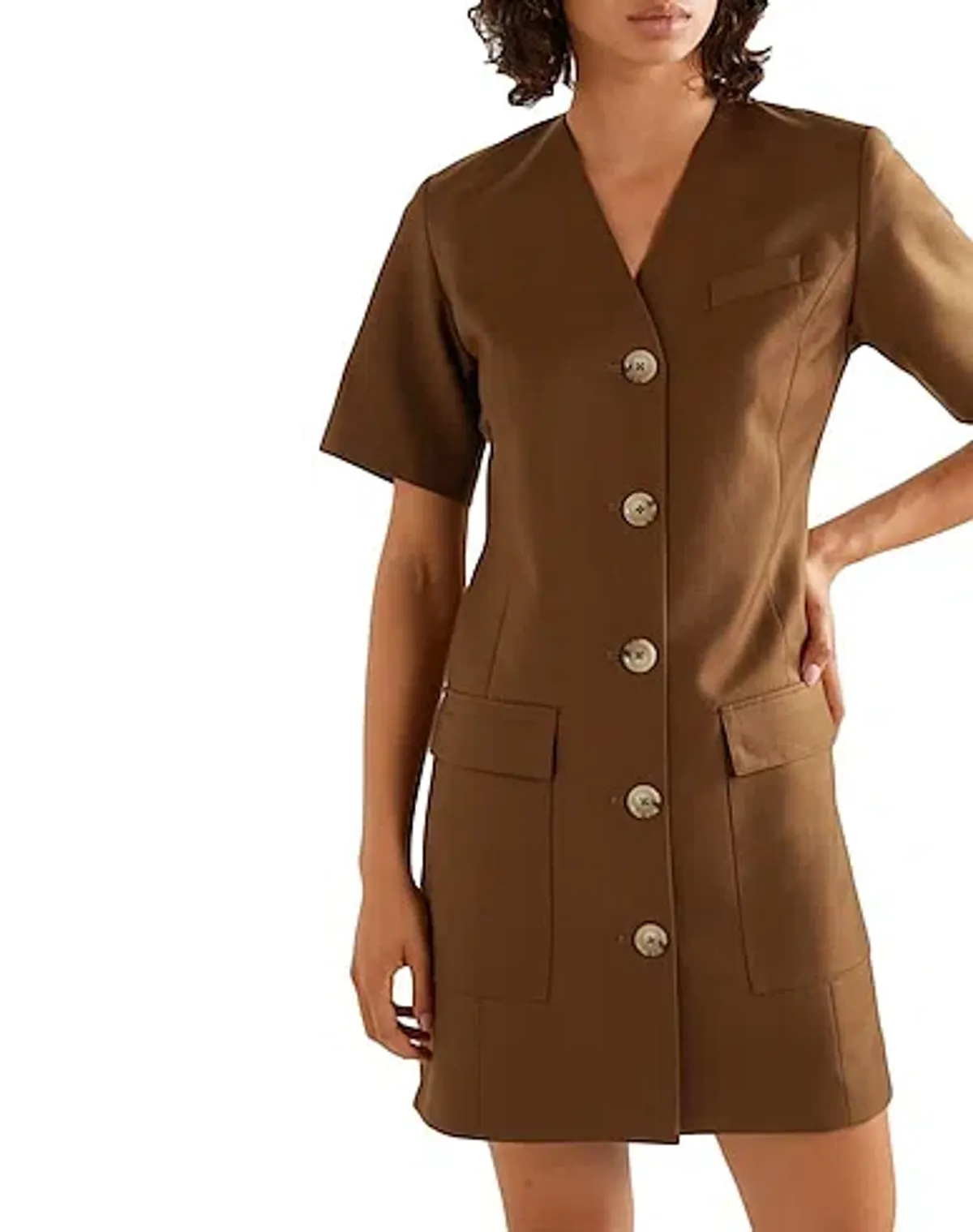 Anna Quan Portia Single Breasted Tailored Dress Brown Size 10 - Image 2