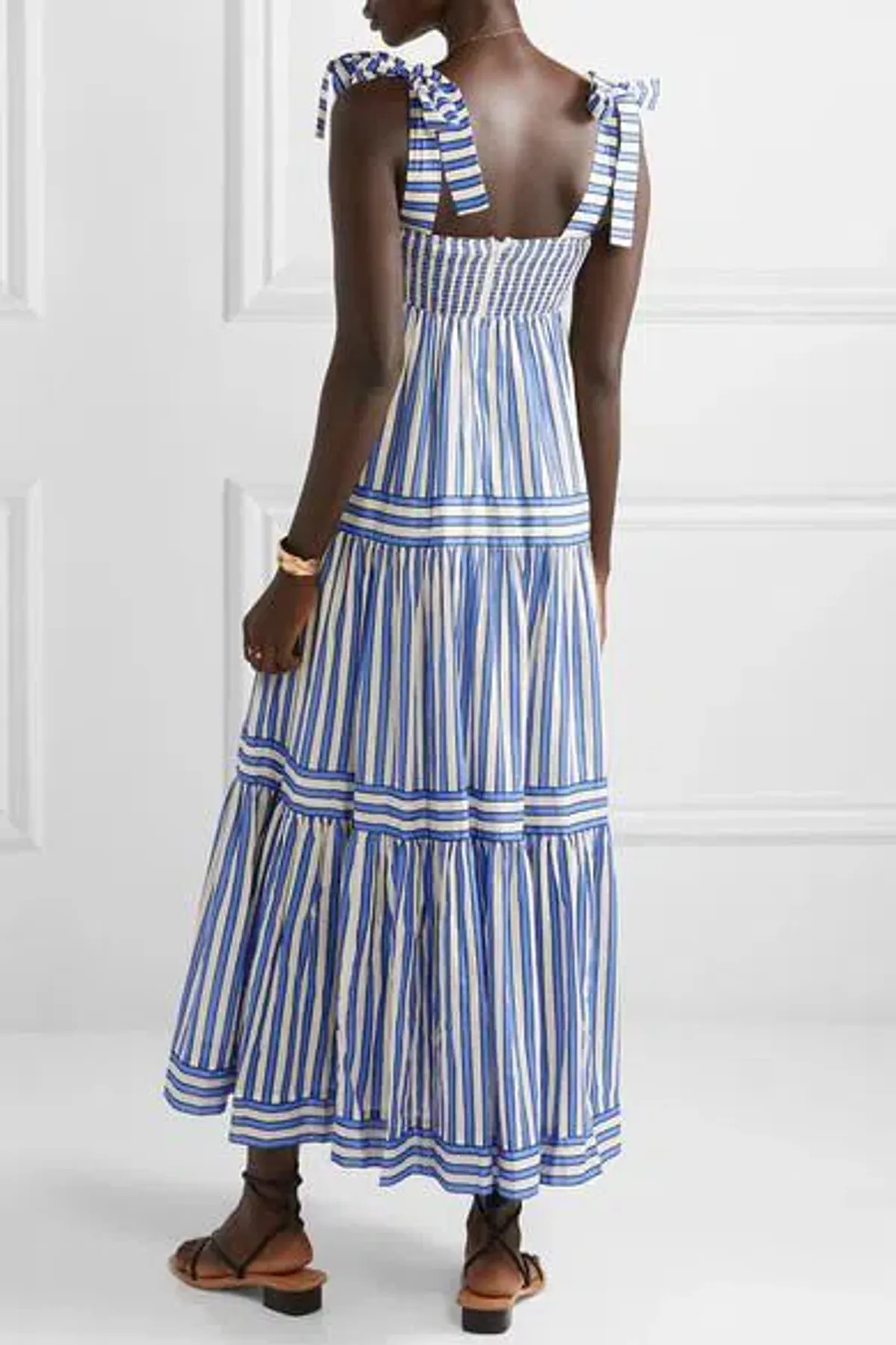 Zimmermann Verity Striped Tiered Maxi Dress Blue Stripe Size 0 / AU 8 - Image 3