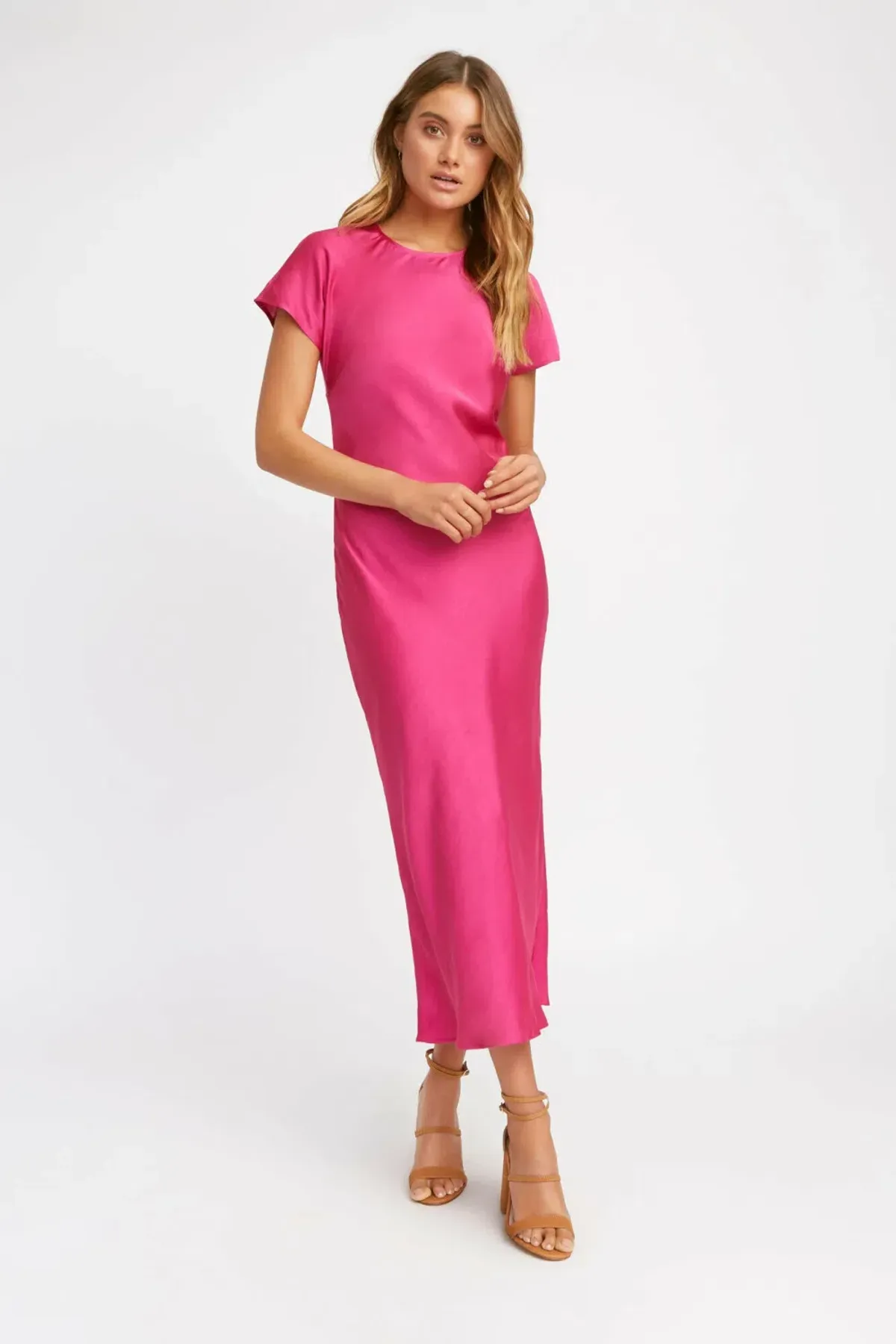 Kookai Como Midi Dress in Fuchsia Pink Size 4 - Image 1