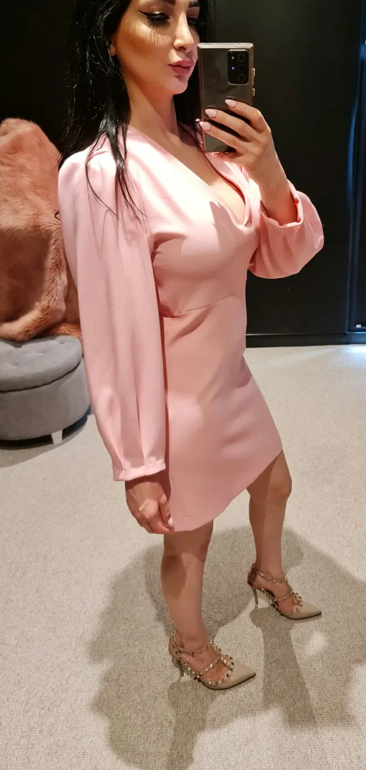 Sandro Long Sleeve Mini Dress Pink Size 6 - Image 2