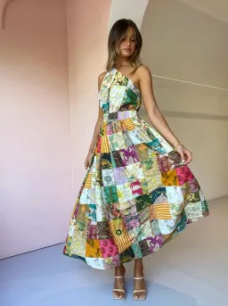 Alemais Hattie One Shoulder Midi Dress Print Size 8 for rent on The Volte - image 3