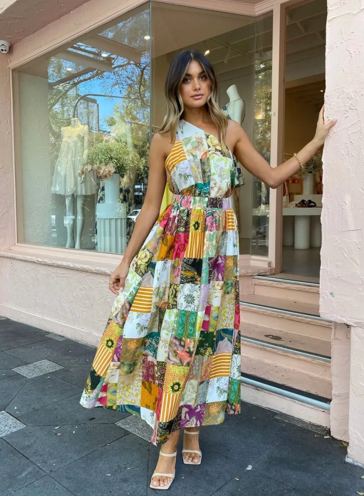 Alemais Hattie One Shoulder Midi Dress Print Size 8 - Image 2