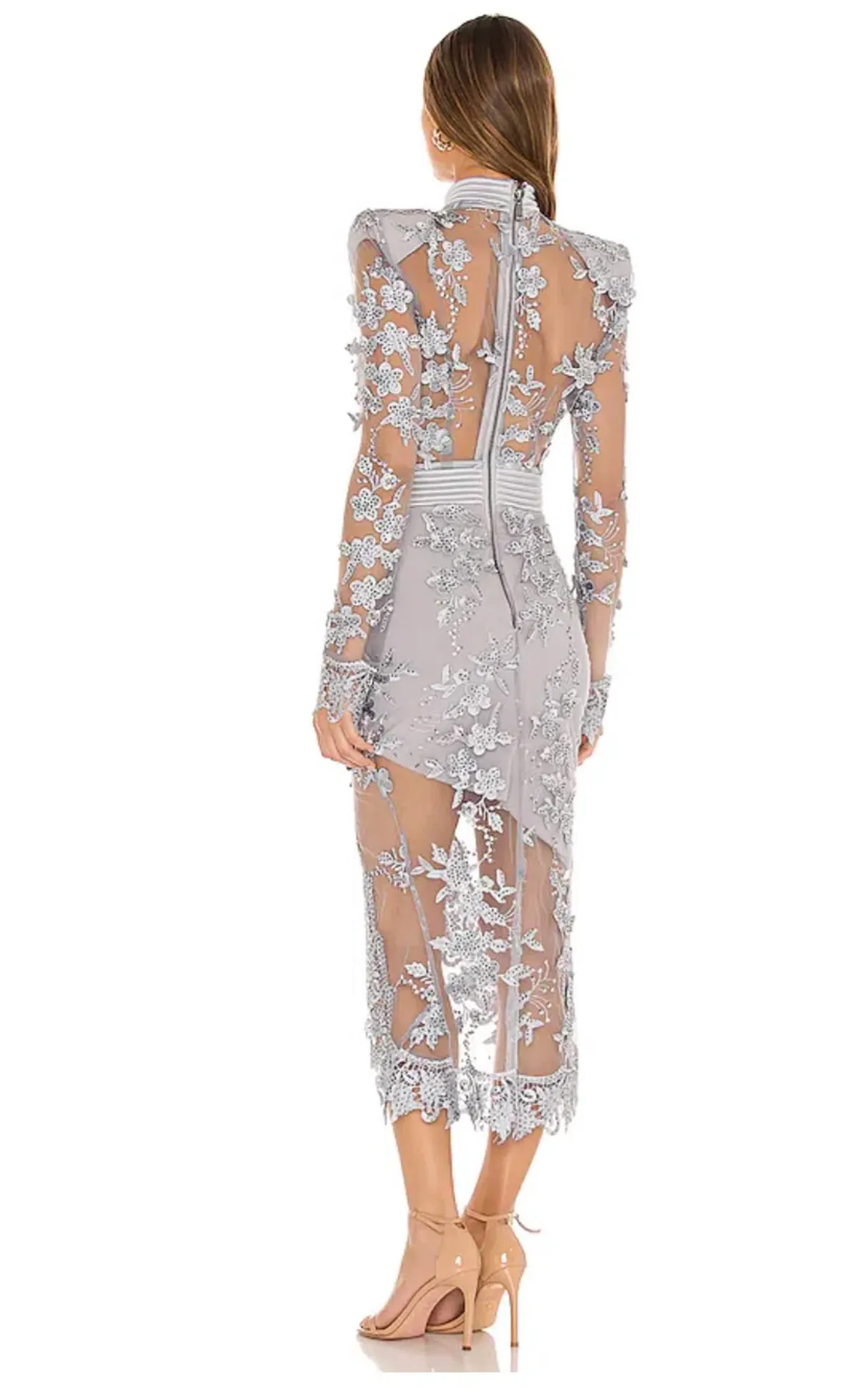 Zhivago Poison Midi Dress Grey Size 12 - Image 2