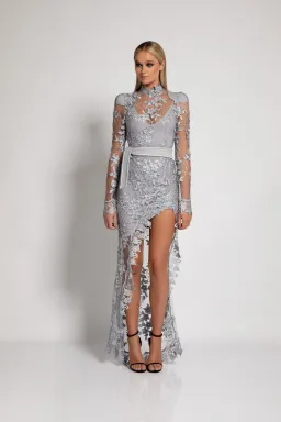 Zhivago Poison Midi Dress Grey Size 12 for rent on The Volte - image 4