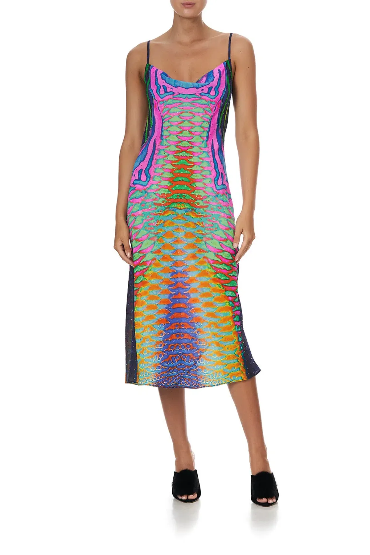 Camilla Poseidons Poison Long Bias Slip Dress Print Size 10 - Image 1