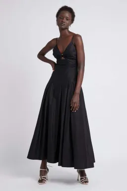 Aje Solstice Strappy Ring Midi Dress Black Size 6 for rent on The Volte - image 1