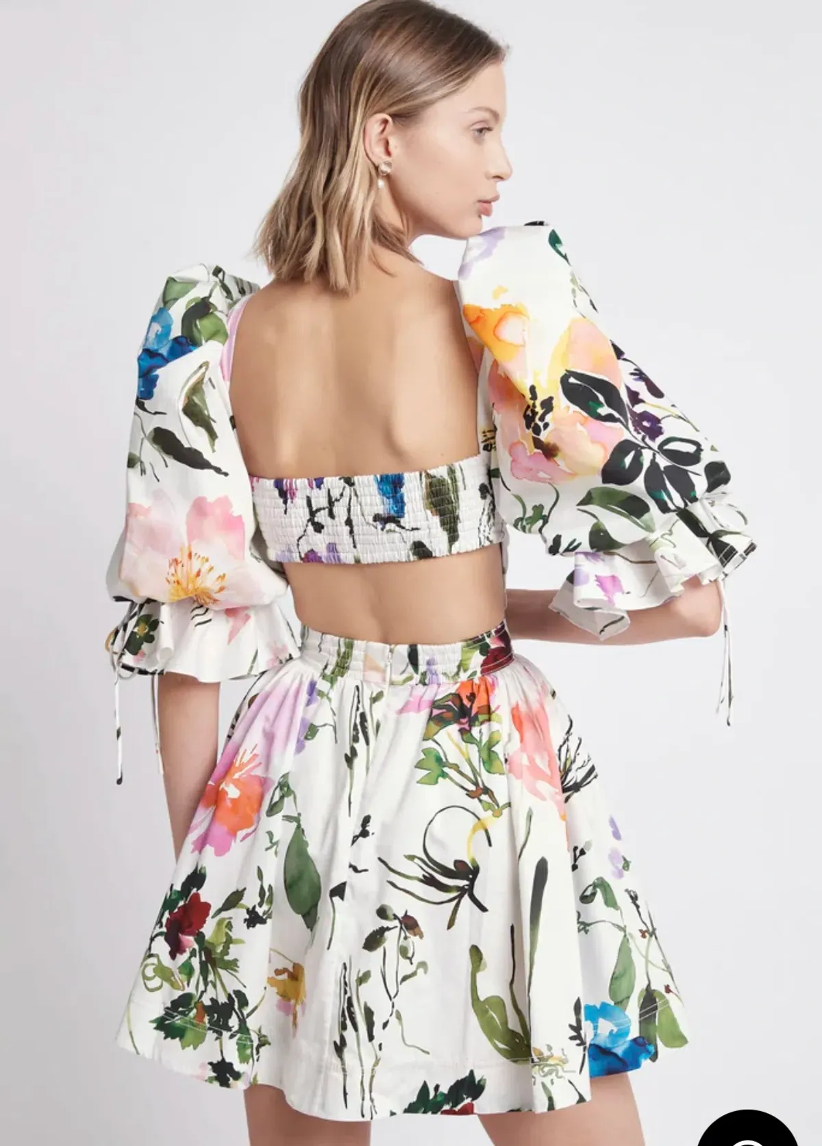 Aje Drift Puff Sleeve Mini Dress Print Size 10 - Image 2