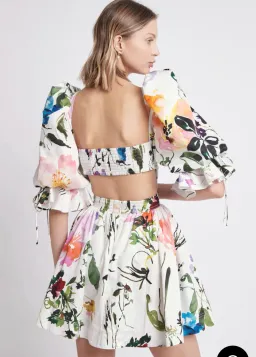 Aje Drift Puff Sleeve Mini Dress Print Size 10 for rent on The Volte - image 2