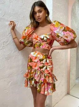 Acler Porter Top and Skirt Set Print Size 10 for rent on The Volte - image 3