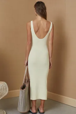 Bec & Bridge Mimi Knit Midi Dress Yellow Size 10  for rent on The Volte - image 2