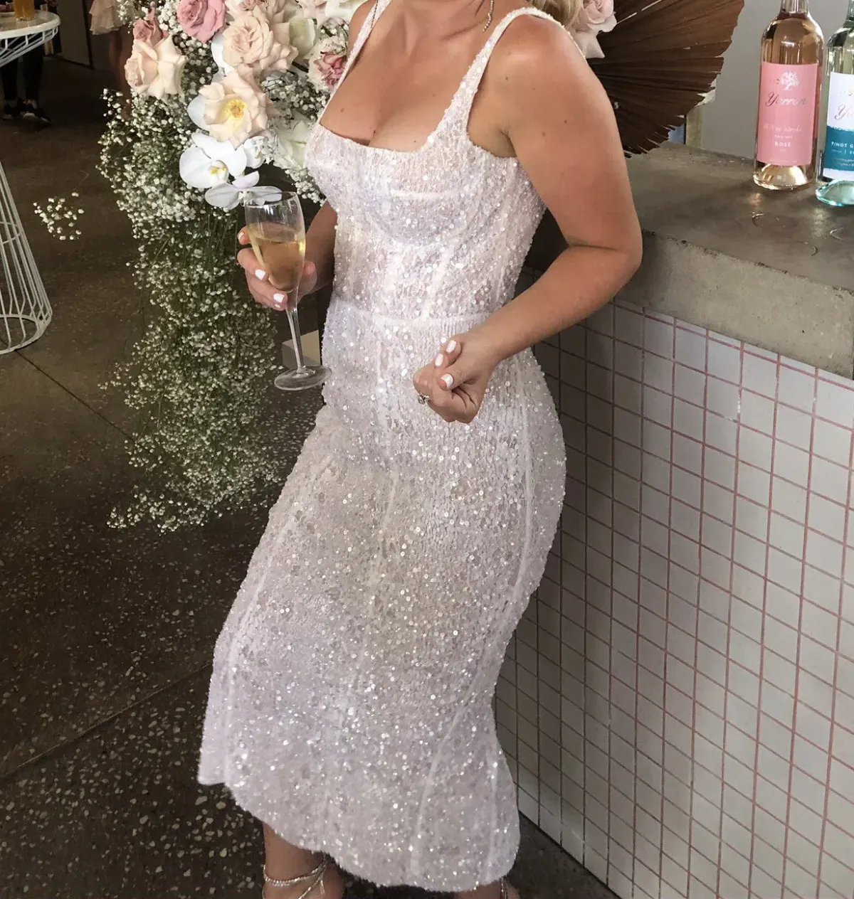 Pallas Couture Georgia Dress White Size 12 - Image 4