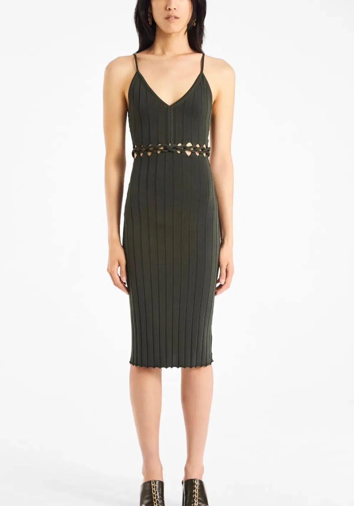 Dion Lee Braided Cami Dress Green Size 6 - Image 3