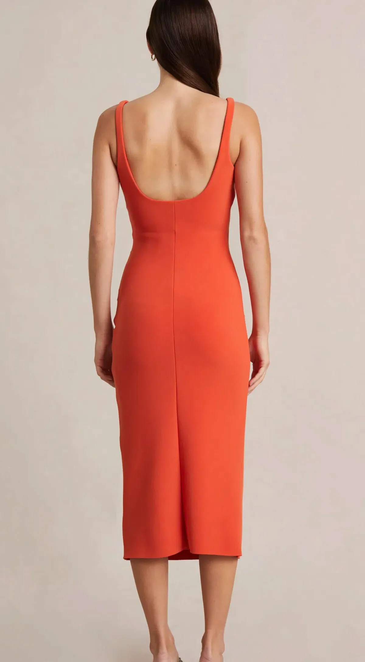 Bec & Bridge Elroy Tuck Midi Dress Orange Size 6 / XS - Image 3