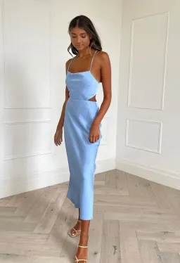 Bec & Bridge Raquel Midi Dress | Sky Blue | Size 6 for rent on The Volte - image 1