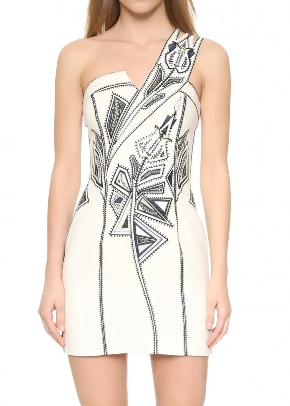 Sass & Bide Blackest Lava Embroidered Mini Dress Cream Size 8  - Image 2