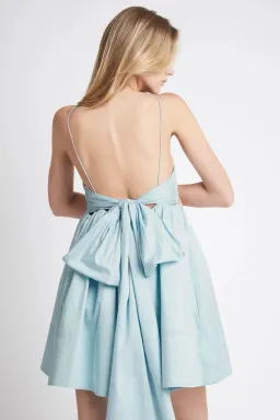 Aje Cantina Mini Bow Back Dress Ice Blue Size 6 for rent on The Volte - image 3