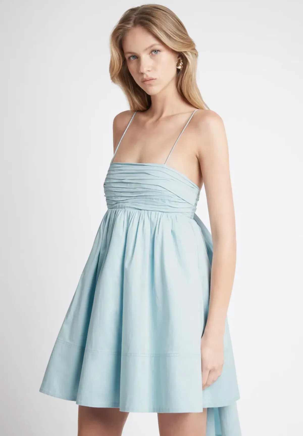 Aje Cantina Mini Bow Back Dress Ice Blue Size 6 - Image 4