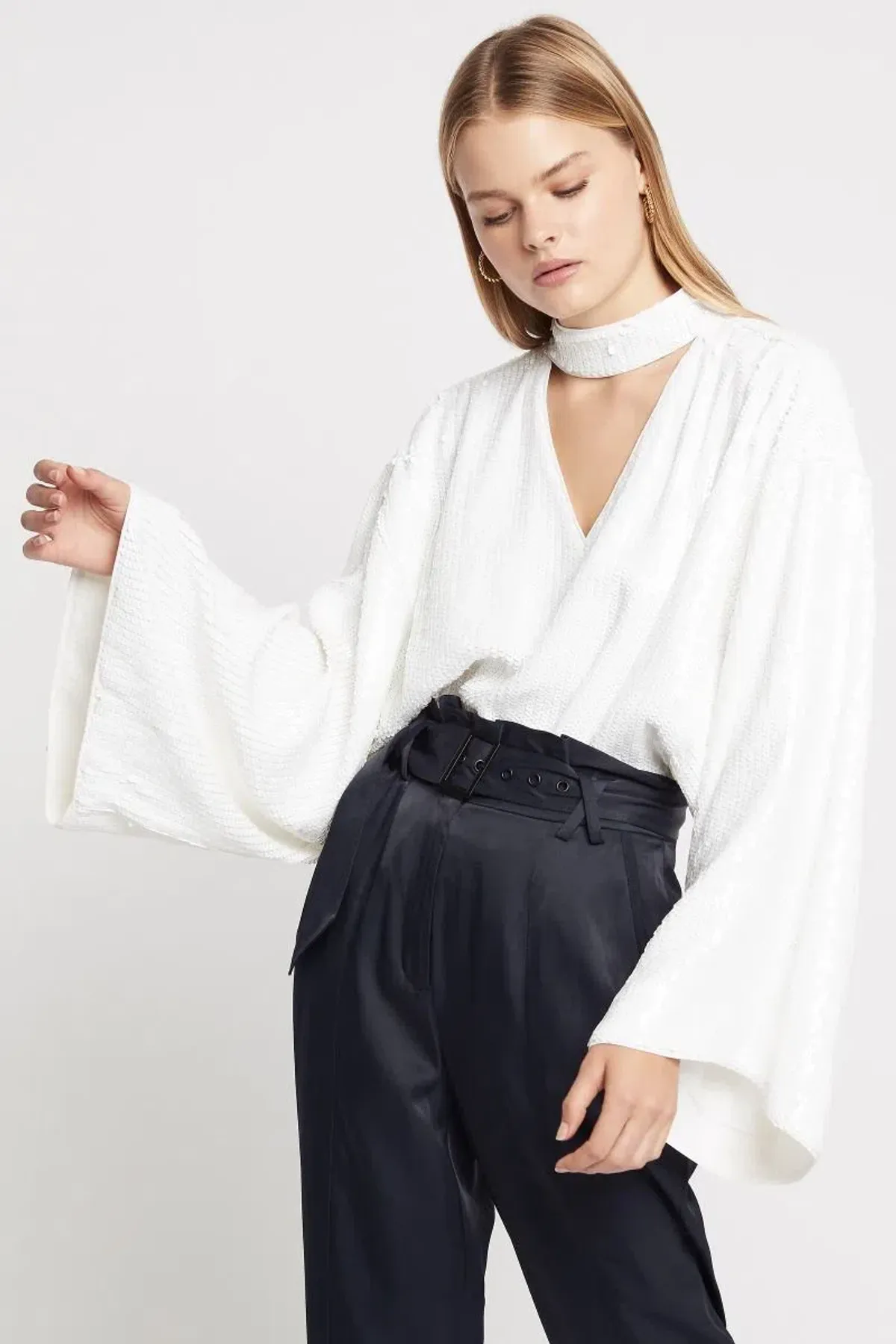 Sass and Bide Tell Me Tonight Top White Sequin Size 8 - Image 2