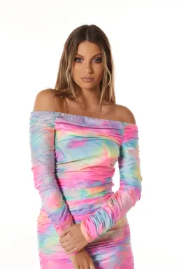 Sies Marjan Jolene Glitter Tie Dye Mini Dress Multi Size 8 for rent on The Volte - image 2