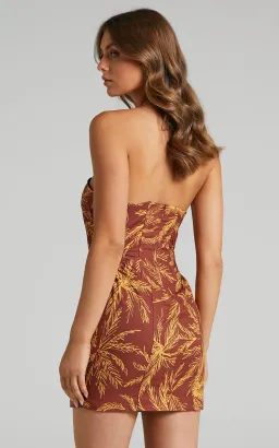 Charlie Holiday Palma Mini Dress Brown Size L for rent on The Volte - image 2