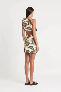 Sir the label Ambroise Knot Mini Dress Print Size 0  for rent on The Volte - image 3
