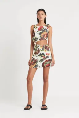 Sir the label Ambroise Knot Mini Dress Print Size 0  for rent on The Volte - image 2