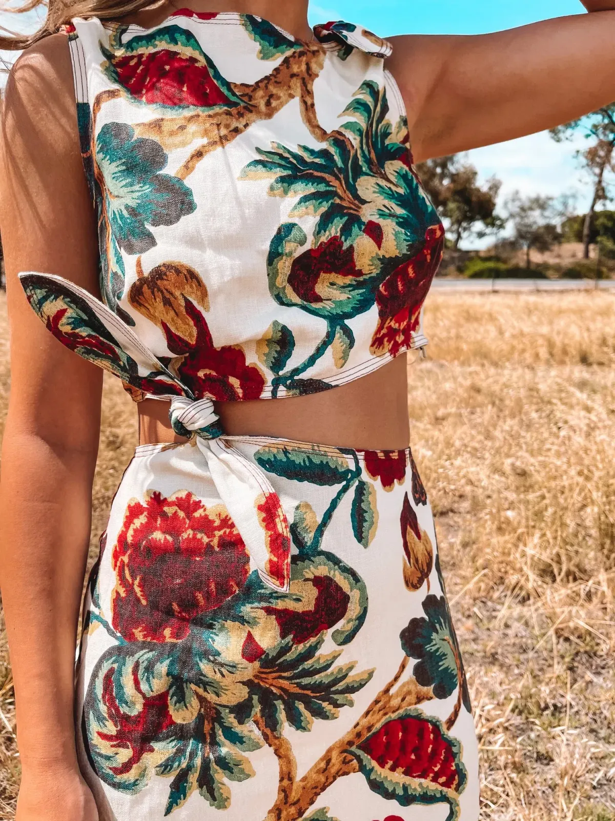 Sir the Label Ambroise Knot Dress Print Size 8 - Image 5