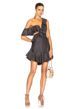 Zimmermann Rife Flounce Mini Dress Navy/Mustard Print Size 6 for rent on The Volte - image 1